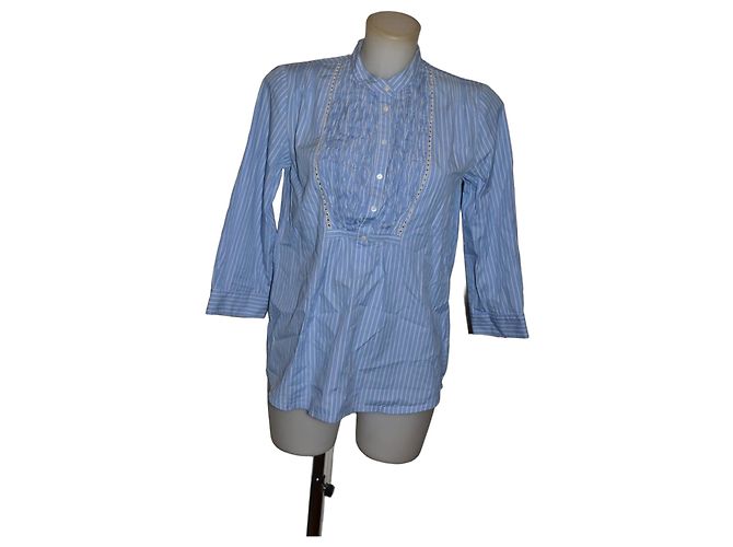 Camicetta a righe azzurre Paul & Joe Sister Bianco Blu