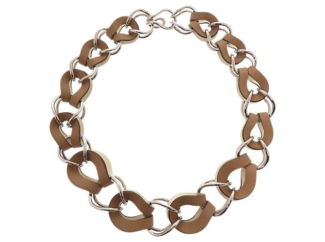 Hermès Collier Hermes VIREVOLTE Marron Argenté 