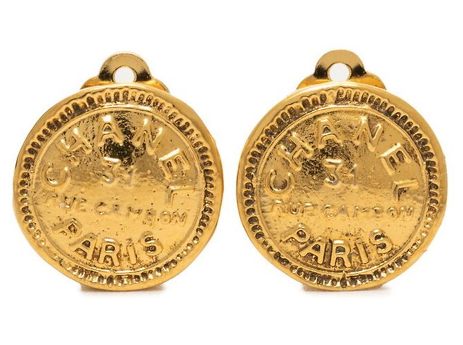 Cambon Orecchini a clip Chanel placcati in oro D'oro
