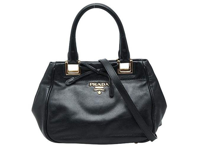 Borsa a mano Prada in pelle nera Nero