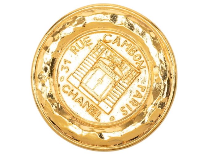 Spilla Chanel 31 RUE CAMBON placcata oro D'oro