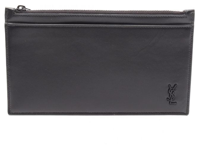 Borsa a mano pouch Yves Saint Laurent in pelle nera