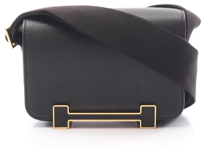 Hermès Borsa a tracolla Hermes Geta in pelle Chevre nera Nero