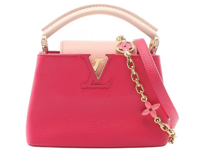 Bolsa de mão 2-Way Louis Vuitton Capucines Mini Rosa