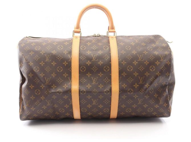 Louis Vuitton Keepall 55 Monogram Brown Boston Bag Marrom