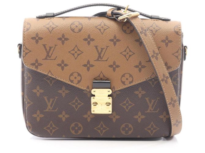 Borsa Louis Vuitton Pochette Metis MM Marrone Nero