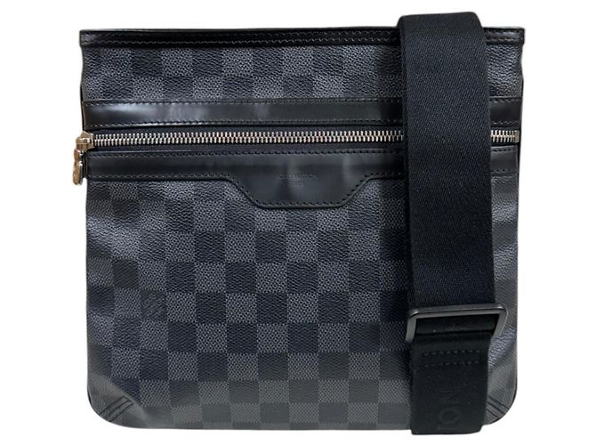 Borsa a tracolla Louis Vuitton Thomas Damier Graphite Marrone Nero