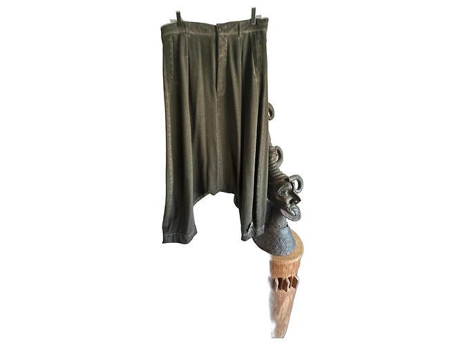 Munthe Plus Simonsen PLU weite Leinenhose Militärgrün