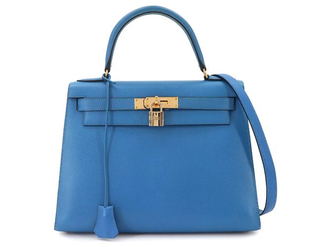 Hermès Bolsa Hermes Kelly 28 Azul