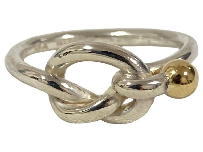Tiffany & Co. Vintage Hook Eye Love Knot Ring Silber