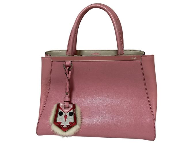Bolsa de mão Fendi em couro rosa