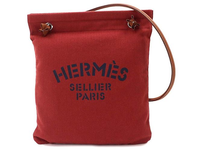 Hermès Sac Aline MM Shoulder Handbag Marrom Vermelho
