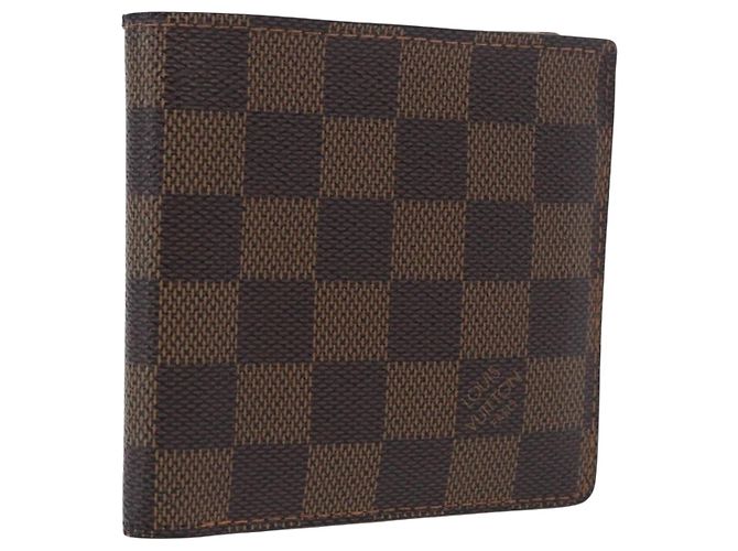 LOUIS VUITTON Cartera Bifold Marco Damier Ebene N61675 Auth 194472A