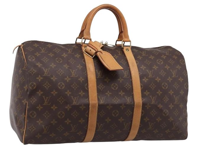 LOUIS VUITTON Monogram Keepall 50 Boston Bag M41426 LV Auth BA14092A Monograma