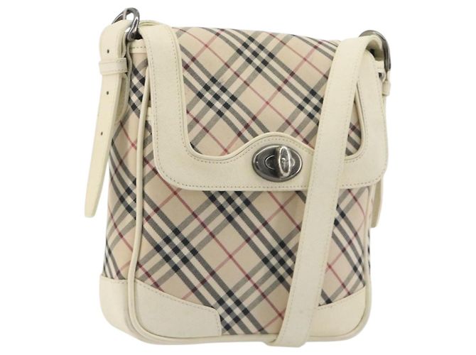 Bolsa de Ombro BURBERRY Nova Check Canvas Beige Auth 195053 Bege