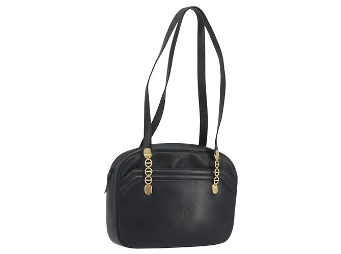 Borsa Tote Christian Dior Pelle Nero Oro Auth 195576A D'oro
