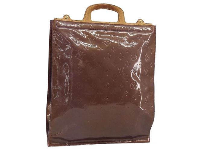 LOUIS VUITTON Monogram Vernis Stanton Hand Bag Viole M91079 LV Auth 194397