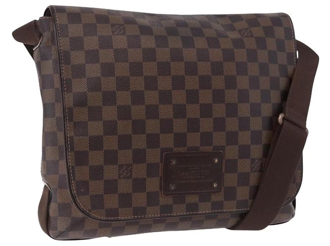 Borsa a tracolla LOUIS VUITTON Damier Ebene Brooklyn MM N51211 LV Auth ka5587