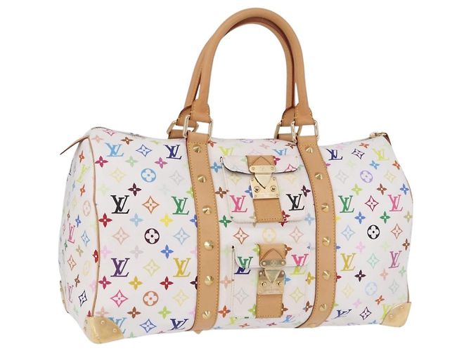 LOUIS VUITTON Monogram Multicolor Keepall 45 Tasche White M92641 LV Auth 195255SM Weiß