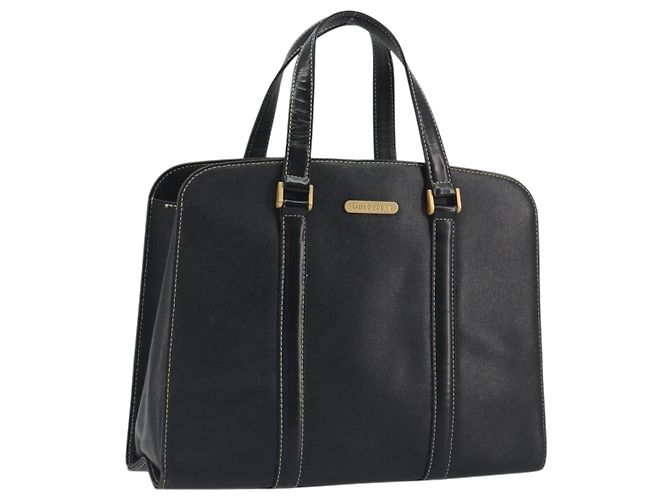 Borsa a mano Burberrys in pelle nera e oro Auth 194380 Nero D'oro