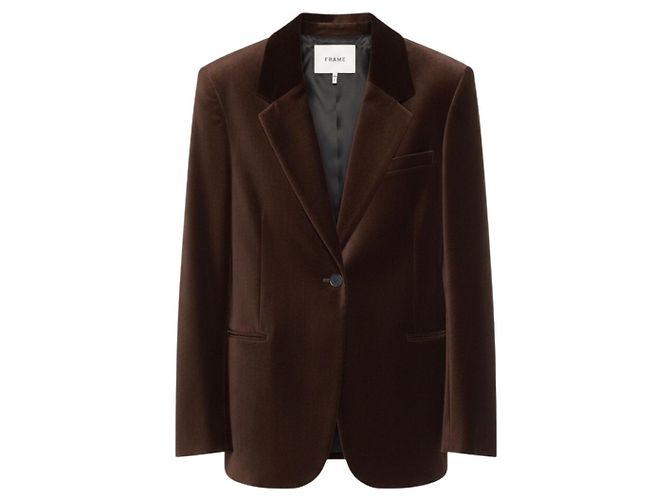 Frame Denim Frame Samt-Blazer braun mit einem Knopf