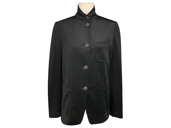 Rag & Bone Black Structured Button Front Three Pocket Jacket
