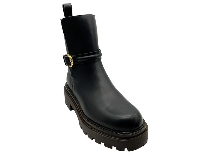 Botas Lennon de sola tratorada em couro preto Ulla Johnson