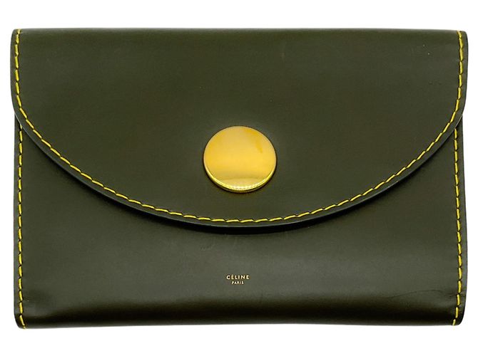 Céline Celine Orb Clutch aus dunkelgrünem Leder