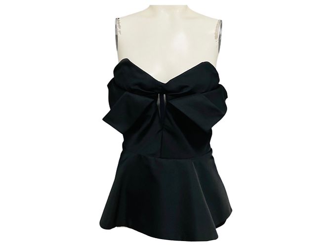 Alexander Mcqueen McQueen Black Strapless Zip Back Corset Top
