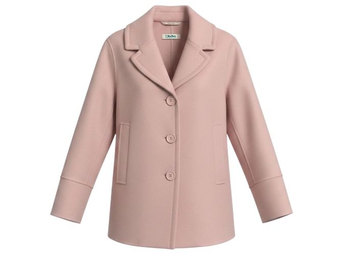 Autre Marque Max Mara S Collection Light Pink Button Front Wool Coat