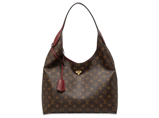 Borsa Hobo Louis Vuitton Monogram Flower Marrone
