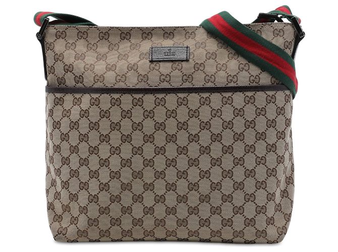 Bolso bandolera Gucci GG Canvas Web beige