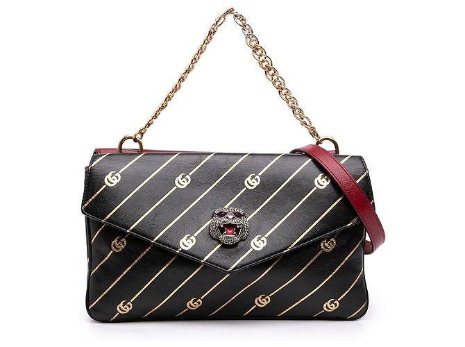 Borsa Red Gucci Medium Leather Double Thiara Satchel Rosso