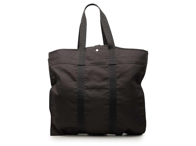 Hermès Herline Kleidertasche aus grauem Canvas