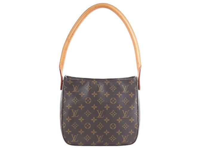 Borsa a tracolla Louis Vuitton Monogram Looping MM in Brown Beige