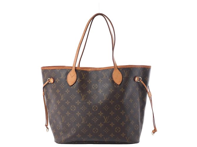 Bolsa de ombro Louis Vuitton Monogram Neverfull MM em marrom Bege