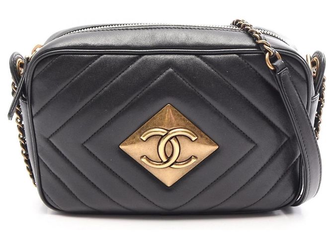 Borsa a tracolla Chanel Coco Mark Diamond Stitch Nero