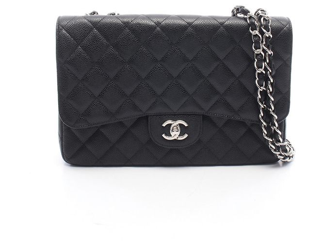 Borsa a tracolla Chanel Large Matelassé Single Flap Nero