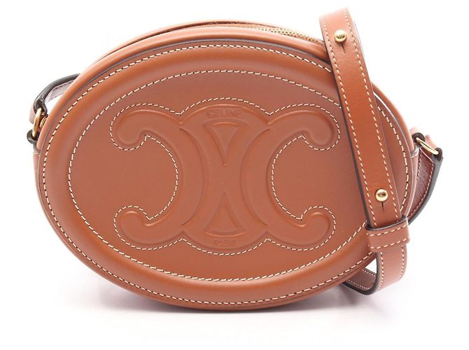 Triomphe Céline Bolsa transversal oval Celine em couro marrom