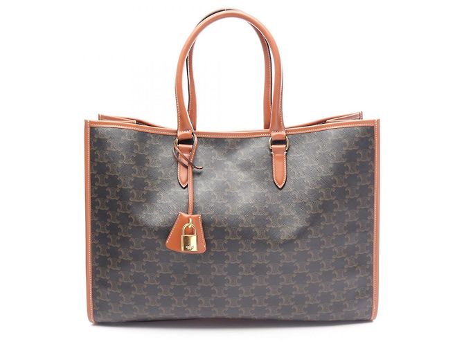 Céline Sac Cabas Horizontal Triomphe Celine Marron Noir
