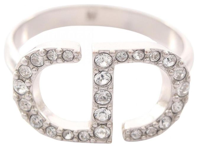 Anello con logo Dior CD Christian Dior Argento