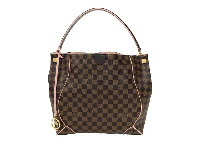 Louis Vuitton Caissa Hobo Schultertasche Braun Pink Damier ebene