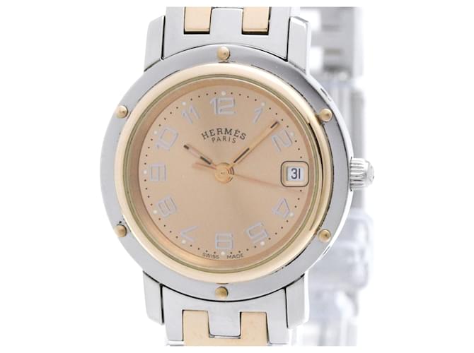 Hermès Hermes Clipper Pink Gold Plated Steel Watch CL4.221 