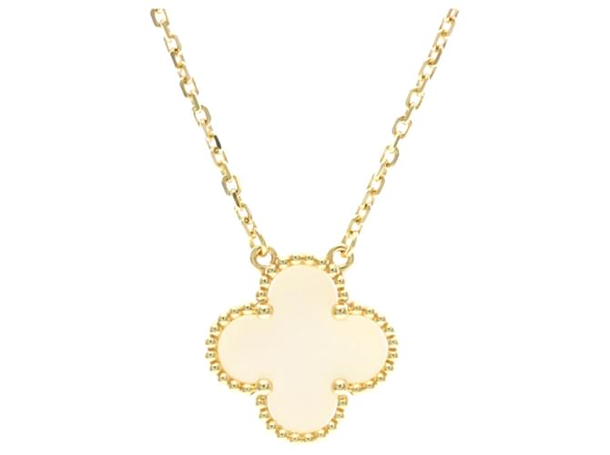 Van Cleef & Arpels Vintage Alhambra Necklace in 18K Yellow Gold Golden 
