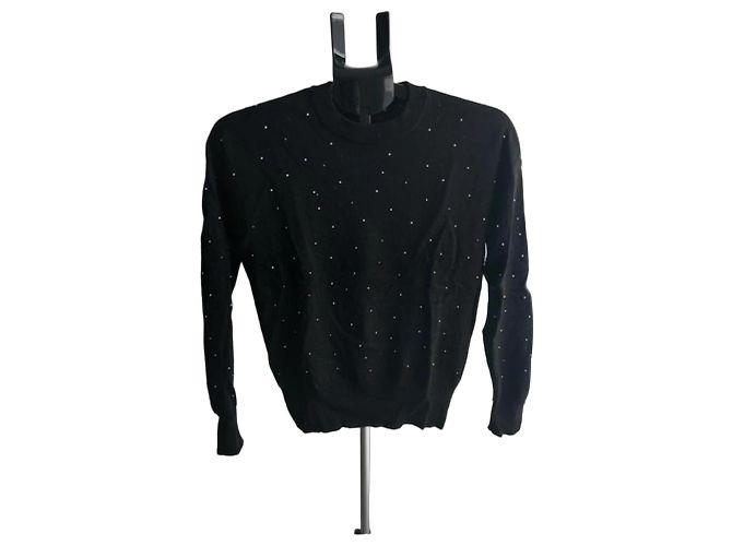 & Other Stories Schwarzer Pullover mit Strasssteinen 