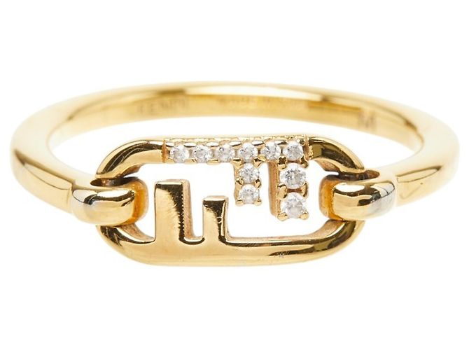 Fendi Ring mit vergoldetem FF-Logo Golden 
