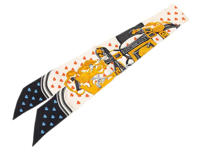 Hermès Hermes Twilly Brides de Gala LOVE Schal Schwarz Roh