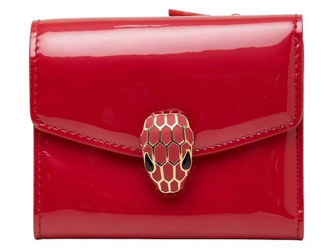 Bulgari Cartera Bvlgari Serpenti Tri-fold Rosa Roja