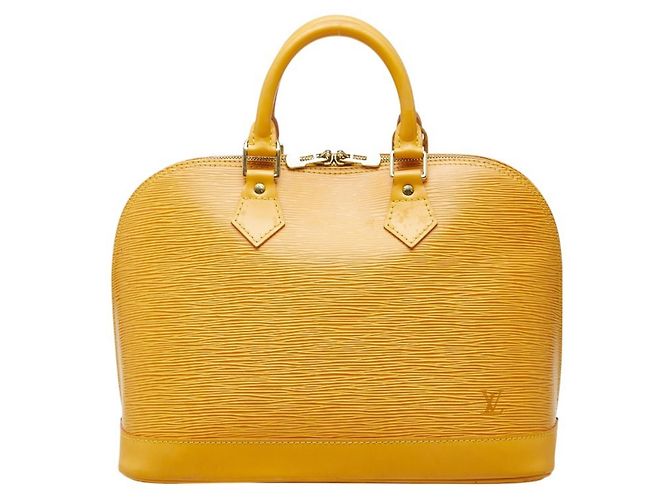 Sac à main Louis Vuitton Epi Alma Jaune