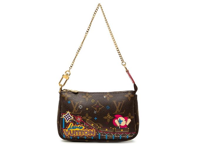 Louis Vuitton Monogram Vivienne Mini Pochette Accessoires Marron